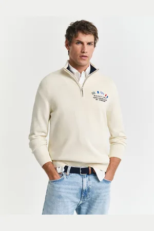 GANT Men Nautical Flag sweater met korte rits (S)