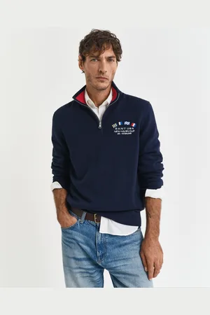 GANT Men Nautical Flag sweater met korte rits (S)