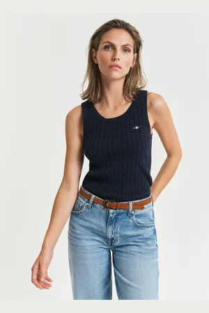 GANT Women Kabelgebreide tanktop van stretchkatoen (XS)