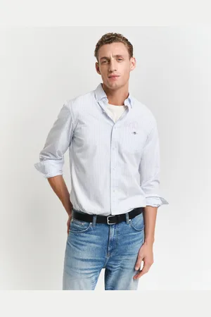 GANT Men Regular Fit Classic overhemd met strepen van poplin (S)