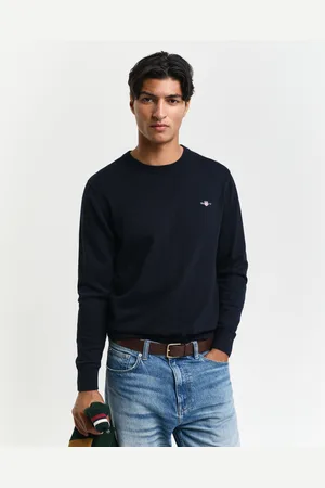 GANT Men Klassieke katoenen trui met ronde hals (XS)
