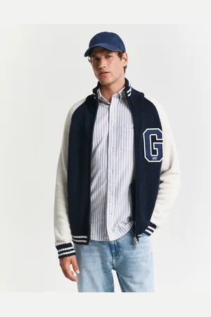 GANT Men Vest met rits van oneffen katoen (S)