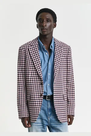 GANT Men Regular Fit geruite blazer van katoenmix (46)