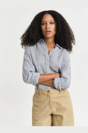 GANT Women Regular Fit gestreept linnen overhemd (34)