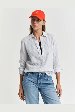 GANT Women Regular Fit gestreept linnen overhemd (34)