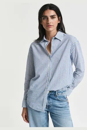 GANT Women Relaxed Fit Textured overhemd met strepen (34)