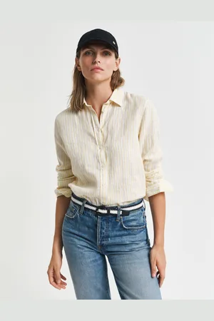 GANT Women Regular Fit gestreept linnen overhemd (34)