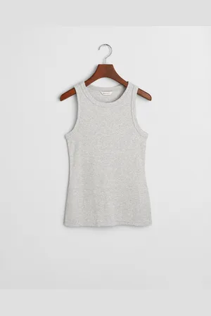 GANT Women Geribde tanktop met hoge halslijn (XS)
