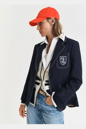 GANT Women Blazer met contrasterende stiksels en metaaldraad (34)
