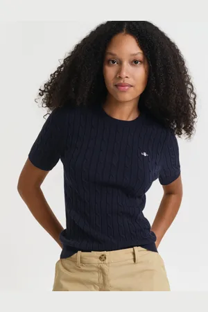 GANT Women Gebreide kabeltrui van stretchkatoen (XS)