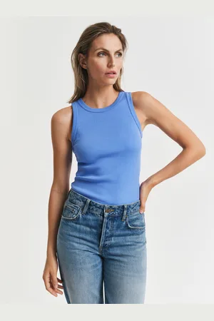 GANT Women Geribde tanktop met hoge halslijn (XS)