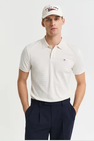 GANT Men Textured gestreept poloshirt (S)