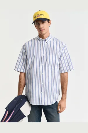 GANT Men Relaxed Fit Heritage poplin overhemd met korte mouwen (S)
