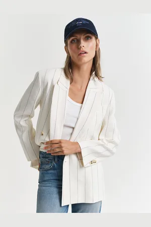 GANT Women Linnen Club Blazer met krijtstreep (34)