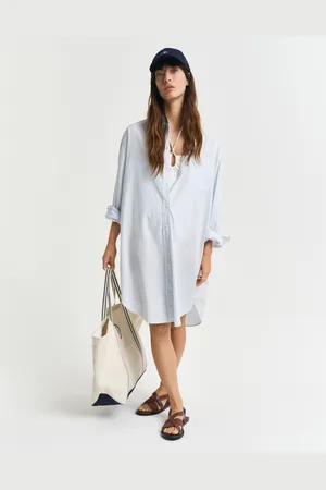 GANT Women Oversized gestreept Luxury Oxford jurk (36)