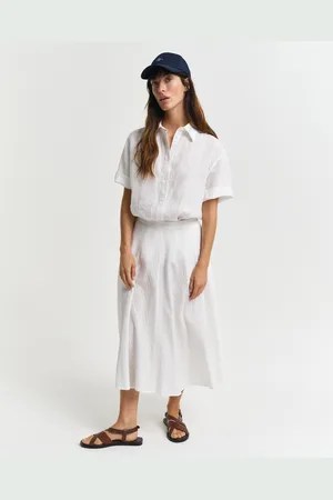 GANT Women Seersucker rok met ton sur ton streepje (36)