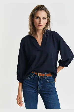 GANT Women Linnen blouse met korte mouwen (34)