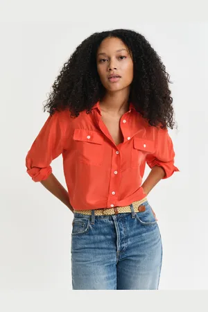 GANT Women Relaxed Fit overhemd van Habotai-zijde (32)