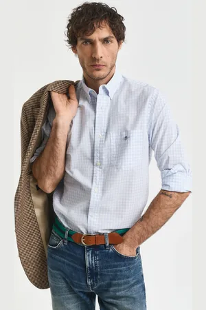 GANT Men Regular Fit Classic overhemd met Gingham-ruitje van poplin (S)