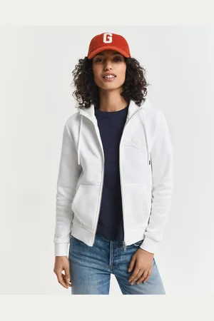GANT Women Tonal Shield hoodie met ritssluiting (XS)