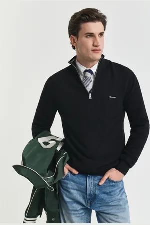 GANT Men Cotton Piqué Half-Zip Sweater (L)