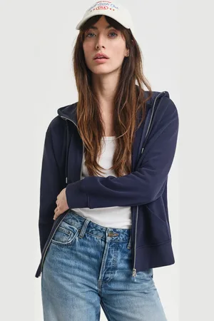 GANT Women Shield hoodie met ritssluiting (XS)