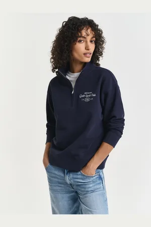 GANT Women Graphic sweatshirt met korte rits (XS)