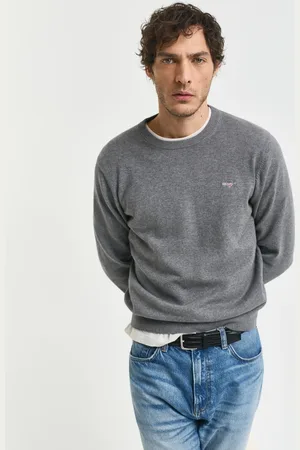 GANT Men Klassieke katoenen trui met ronde hals (XS)