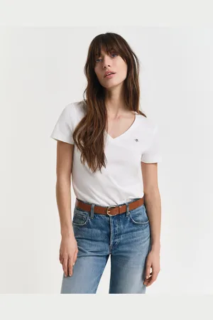 GANT Women Shield T-shirt met V-hals (XS)