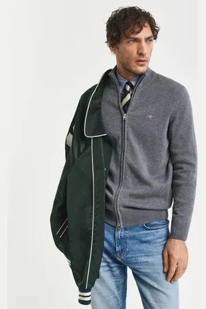GANT Men Casual vest van katoen met ritssluiting (M)