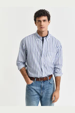 GANT Men Relaxed Fit overhemd met strepen en textuur (S)
