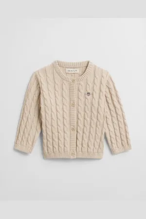 GANT Kids Baby Shield gebreid kabelvest van katoen (68)