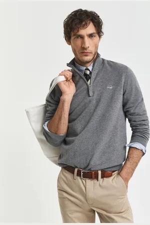 GANT Men Classic Cotton Half-Zip Sweater (L)
