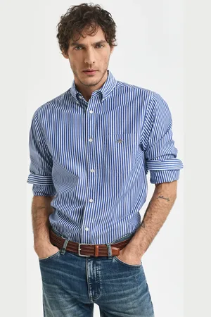 GANT Men Regular Fit Classic overhemd met strepen van poplin (S)