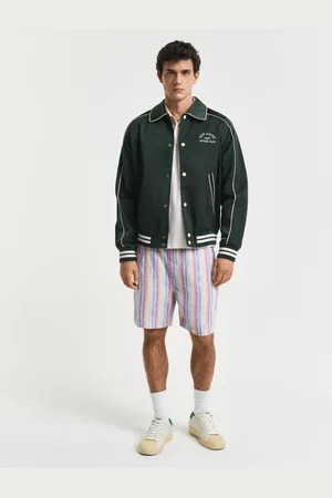 GANT Men Regular Fit short van linnen met veelkleurige strepen (S)