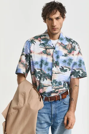 GANT Men Relaxed Fit overhemd met Resort Island-print (S)
