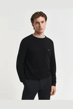 GANT Men Sweater met ronde hals van piquékatoen (S)