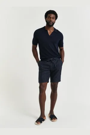 GANT Men Regular Fit linnen short met krijtstreep (S)