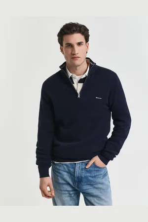 GANT Men Cotton Piqué Half-Zip Sweater (XS)