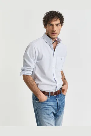 GANT Men Regular Fit Classic overhemd met Bankerstreep van poplin (S)