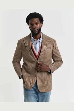 GANT Men Relaxed Fit blazer met Gingham-ruitje (46)