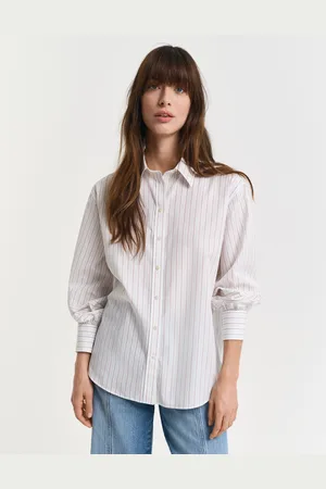 GANT Women Relaxed Fit gestreept overhemd met volumineuze mouwen (34)
