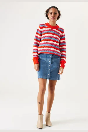 Garcia Lichtblauwe corduroy rok