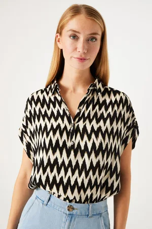 Garcia Zwarte blouse met print