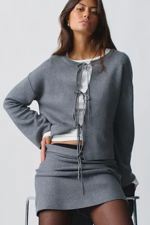 Gina Tricot Knitted tie cardigan