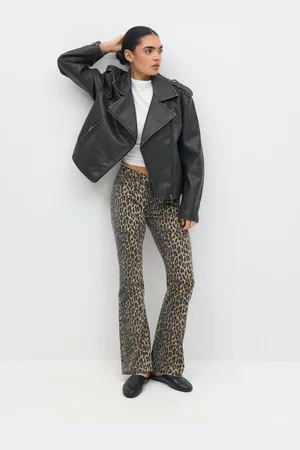 Gina Tricot Leopard bootcut jeans
