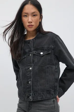 Gina Tricot Collarless denim jacket