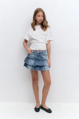 Gina Tricot Y denim frill skirt