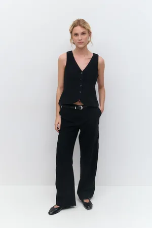 Gina Tricot Wide linen blend trousers