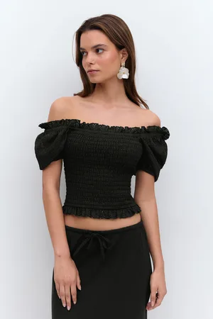Gina Tricot Puff sleeve frill top